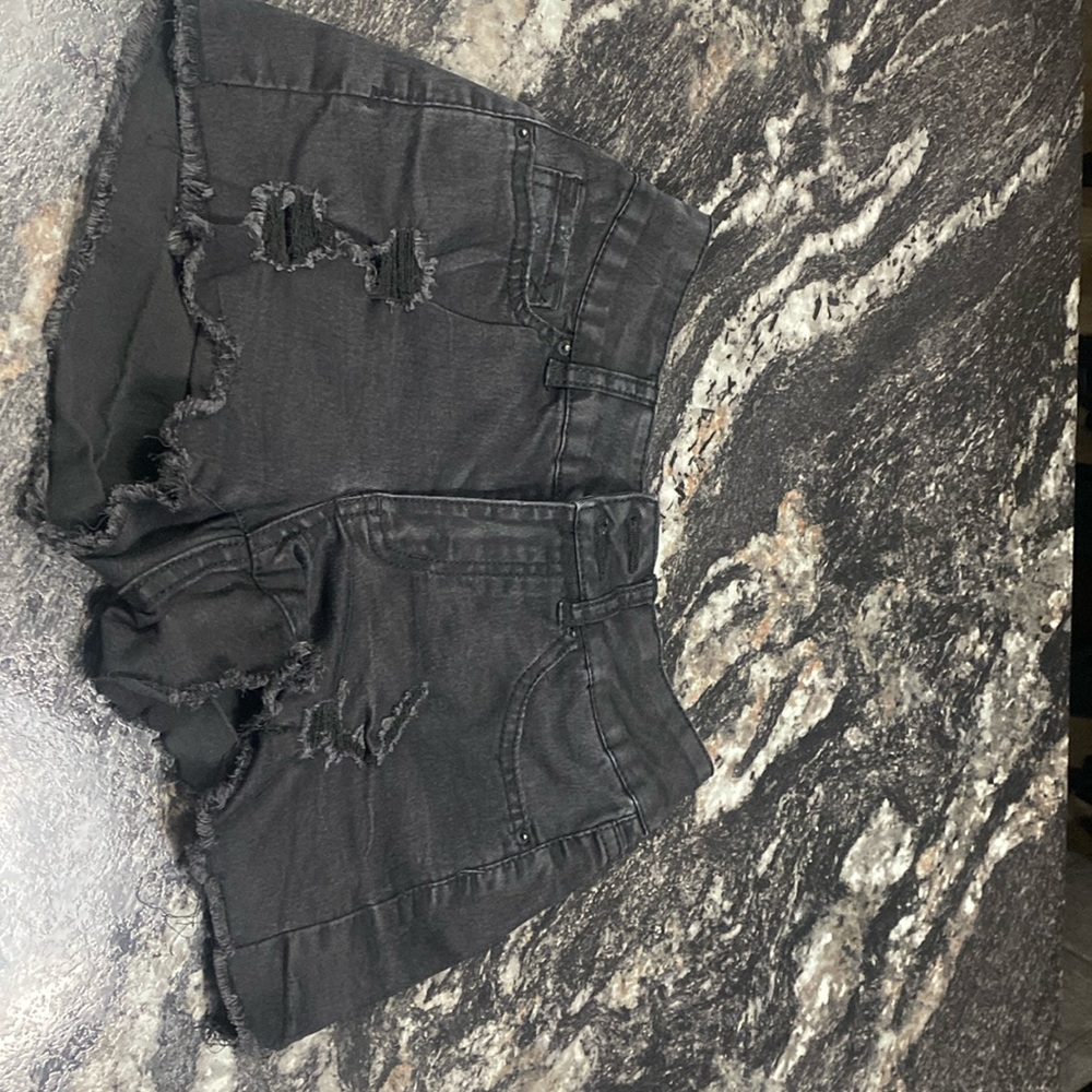 Black London jean shorts